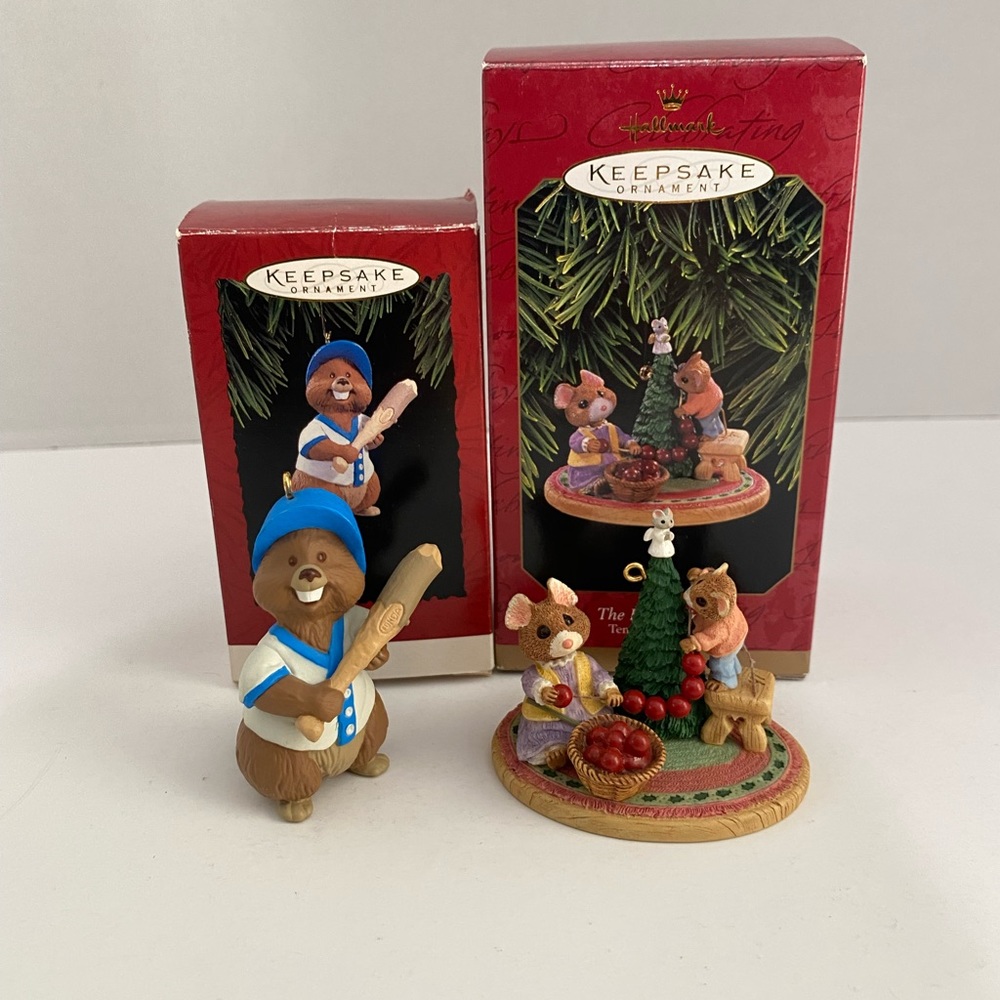2 Hallmark Ornaments BUNDLE Busy Batter & The Perfect Tree Tender Touches
